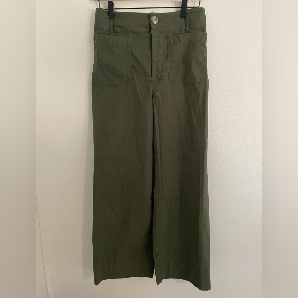 Maeve Olive Green Wide Leg Pants